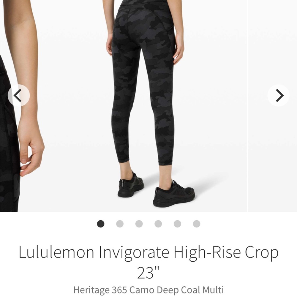 lululemon athletica Black Camo Invigorate Pants 23” size 8 - Picture 4 of 4